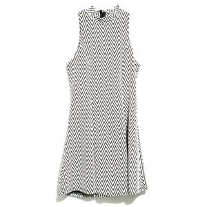 Monteau Chevron Print Sleeveless High Neck Dress